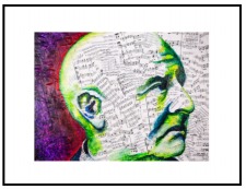 PRINT: Framed Bruckner Graphic: "Music On His Mind", by Lisa Elle Anders